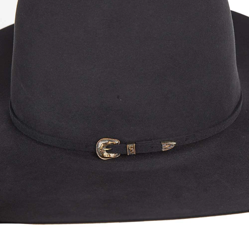 Rodeo King 60X Charcoal Open Crown 4 1/2in. Brim Self Band Felt Cowboy Hat - Image 3