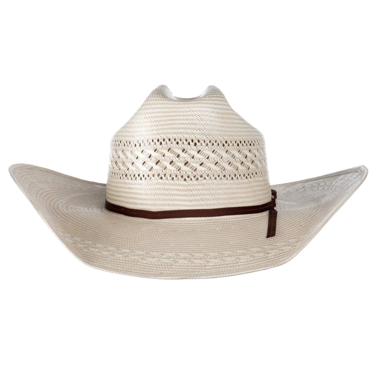 American Hats AHC Tuf Cooper 8810 4 1/4in. Brim Rancher Crease Straw Cowboy Hat - Image 2
