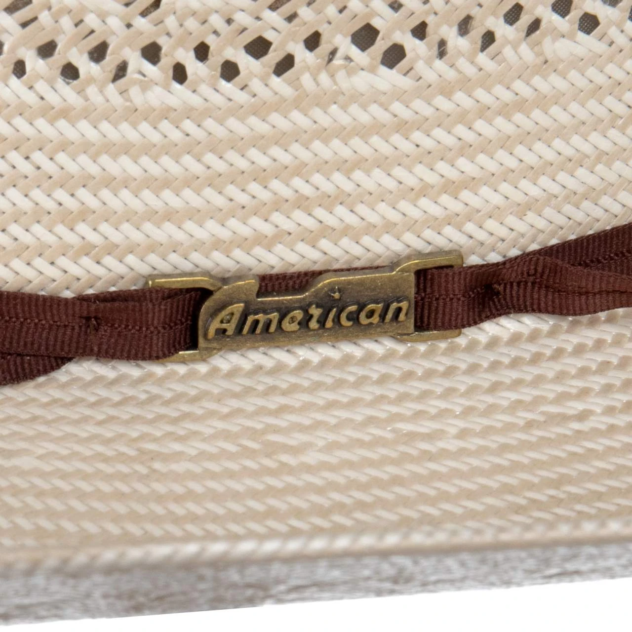 American Hats AHC Tuf Cooper 8810 4 1/4in. Brim Rancher Crease Straw Cowboy Hat - Image 4