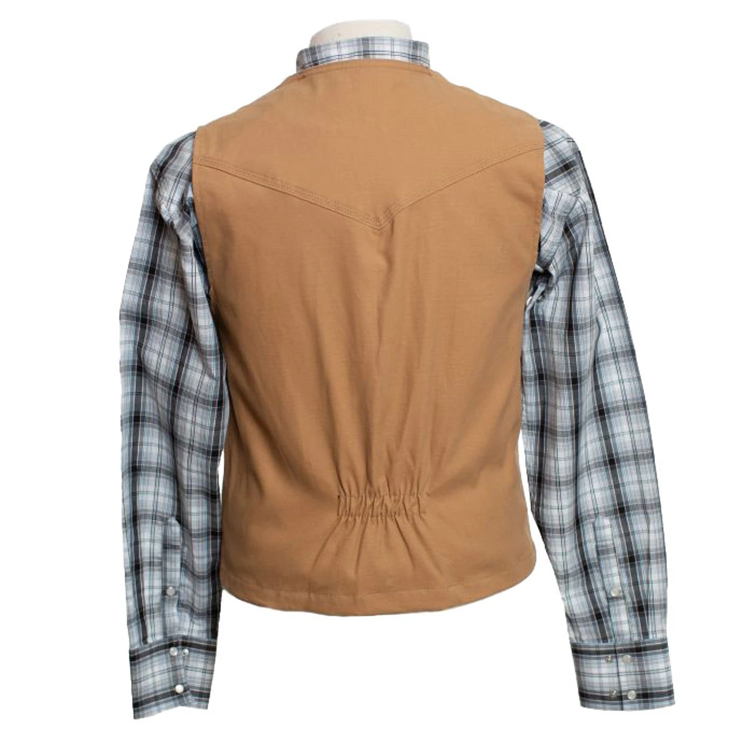Wyoming Traders Mens Tan Canvas Bronco Vest - Image 3