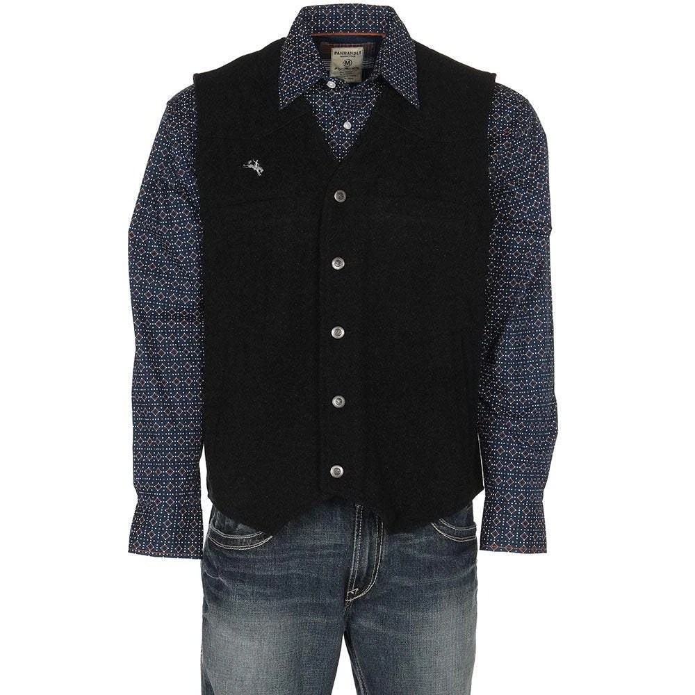 Wyoming Traders Men's Black Wyoming Wool Vest - Image 4