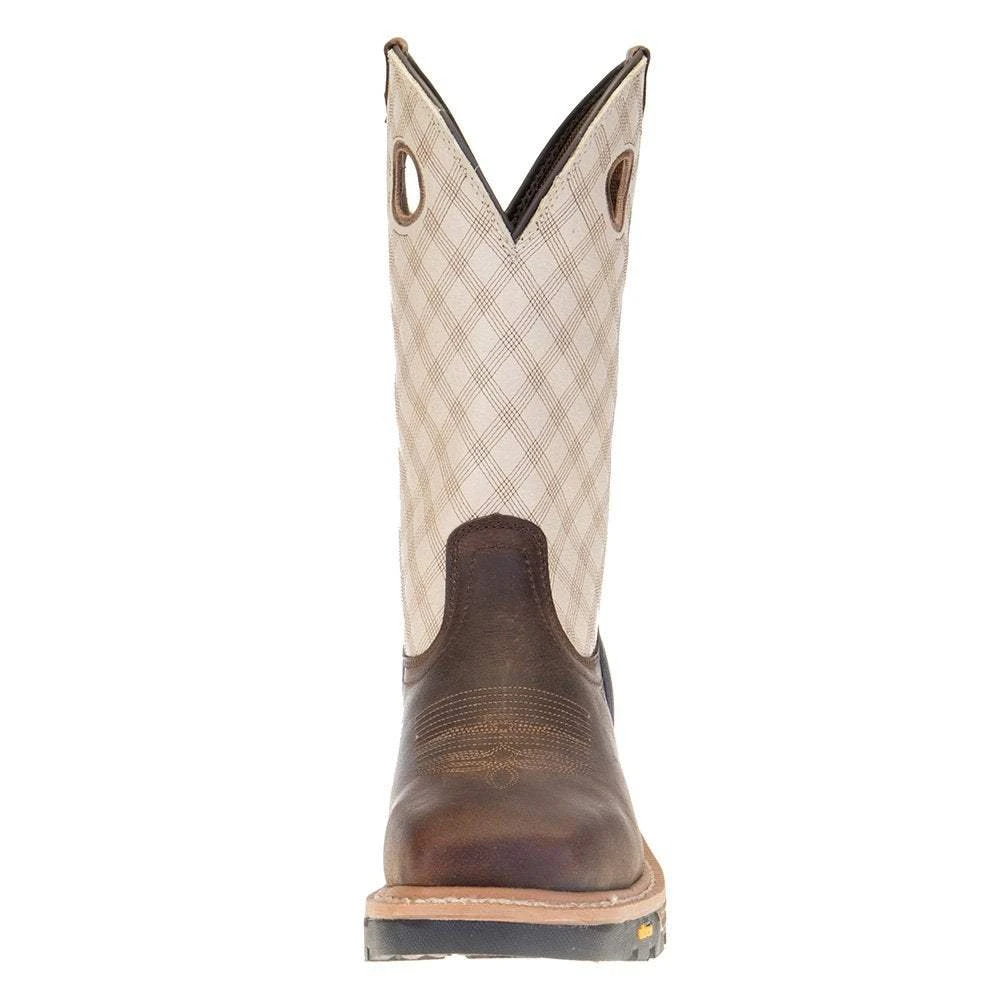 Men's Justin Commander Roughneck Brown 12in. Tan Top Steel Toe Work Boot - Image 2